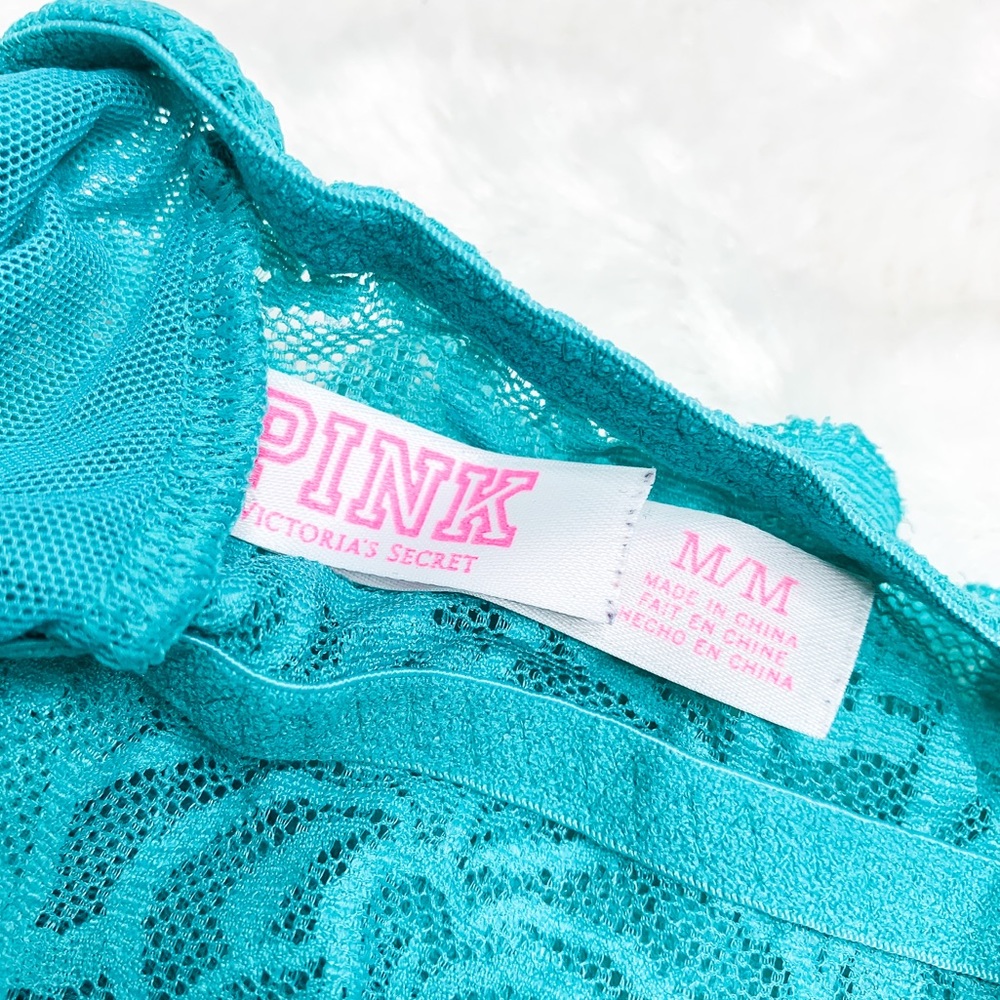 PINK Victoria’s Secret Lace Teal Bralette Md EUC - Picture 5 of 6